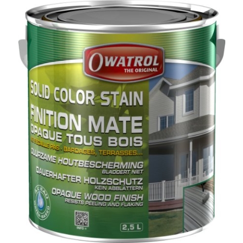 Owatrol Solid Color Stain Finish für alle Hölzer, 2,5 l, Weiß