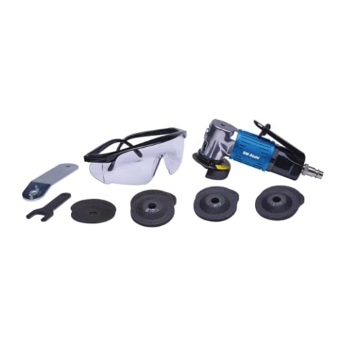 SW-Stahl S3294 Druckluft Winkelschleifer Satz I 16-teiliges Druckluftwerkzeug Set I 1/4 Zoll Druckluftstecker I 20.000 U/min I 9x Schruppscheiben ø 50mm I 5x Trennscheiben ø 50mm