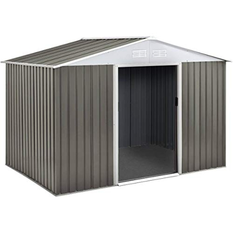 habitat et jardin Gerätehaus aus Metall Dallas - 5,29 m2 (4,83 m2 Bodenfläche) - Taupe