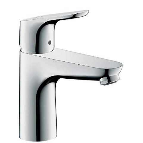 hansgrohe Focus - Waschtischarmatur ohne Ablauf, Wasserhahn Bad mit Auslaufhöhe 94 mm, Mischbatterie Waschbecken wassersparend (EcoSmart), Chrom, 31517000