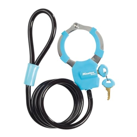 MASTER LOCK Kabelschloss mit Schlüssel [Kabel 1m] 8275EURDPROBLU – Ideal für Scooter Roller, Fahrrad, Kinderwagen, Sportausrüstung, Blau