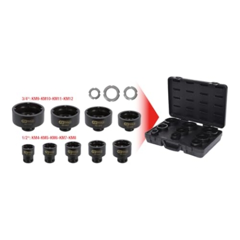 KS Tools 450.5020 Nutmutternschlüssel-Satz, Zapfen innen liegend, 9-tlg. Size, Farbe