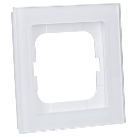 Busch-Jaeger 1721-280 Abdeckrahmen 1-fach Weißglas Axcent pur 2CKA001754A4437