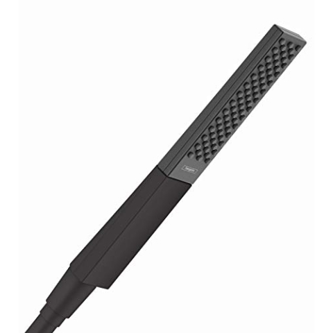 hansgrohe wassersparender Duschkopf Rainfinity (Stabhandbrause 100mm PowderRain) Mattschwarz