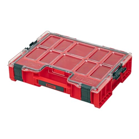 Qbrick System Pro Organizer 300 Red Ultra HD Sortimentskasten Sortierkasten Schraubenbox Sortierbox Kleinteilemagazin Werkzeugbox Für Werkstatt Sortierboxen Für Kleinteile Rot 45,2 x 35,8 x 11 cm