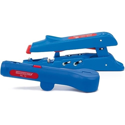 WEICON 52881001 Elektro-Installationsset No.1 mit Crimpzange und Rundkabel-Stripper, Blau/rot