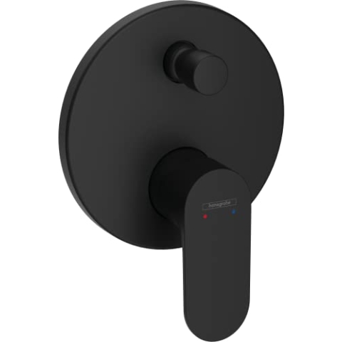 hansgrohe Wannenarmatur Rebris S, Unterputz Badarmatur für 2 Funktionen, Mattschwarz