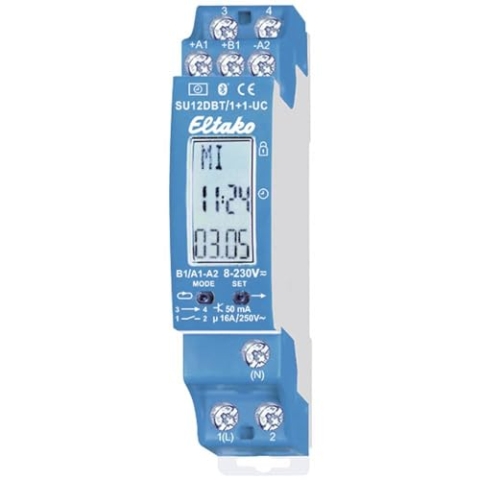 Eltako 2-Kanal-Schaltuhr mit Display und Bluetooth SU12DBT/1+1-UC
