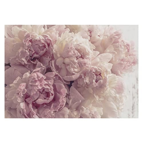 WallArena - Vlies Fototapete Blumen Pfingstrose Romantisch Rosa Rosen 416x254 cm - Fototapeten - Tapeten - für Wohnzimmer Schlafzimmer - Vliestapete Wandtapete Tapete 3D Effekt- inkl. Kleister