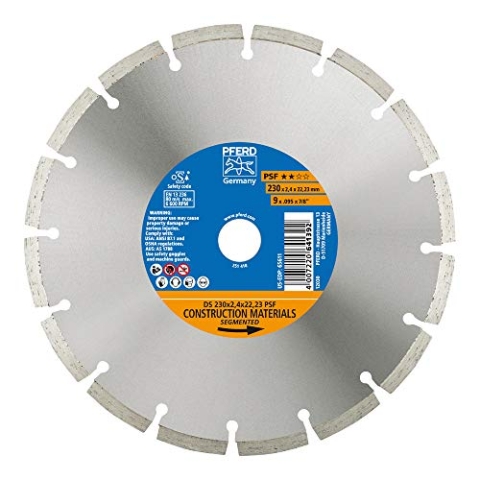 PFERD Diamant-Trennscheibe PSF | 230 x 2,4 x 22,23 mm | 68023223– Segmentierter Rand für schnelles Trennen von Steinmaterial