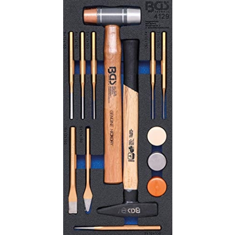 BGS 4129 | Werkstattwageneinlage 1/3: Hammer- und Meißel-Satz | 14-tlg.