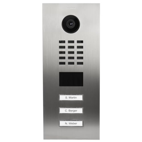 DoorBird D2103V IP Video Türstation für 3 Wohn-/Gewerbeeinheiten | Video-Türsprechanlage mit 3 Ruftasten, RFID, HD-Video, Bewegungssensor, in Edelstahl V2A