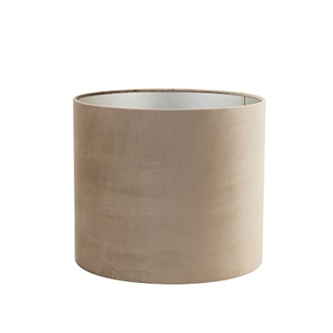 Lampenschirm Velours Light & Living - Ø35, Höhe 30cm, für E27-Fassung - Blickdichter schokoladenbraun Samt mit taupe Innenverkleidung - Runder Lampenschirm für Tisch-, Stehlampen und Deckenlampen