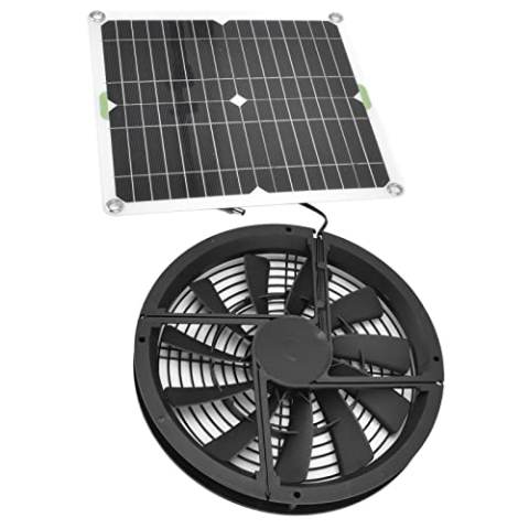 Sonnenkollektotriebener Ventilator,Solarlüfter, Solarpanel-Lüfter mit niedrigerer Innentemperatur für Tierstall Gewächshaus Hühnerstall für Reise kampierendes Fischen