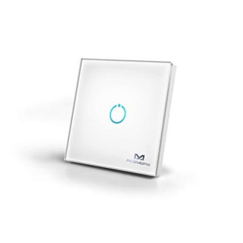 MCO Home TPS411 MH-S411W Glas-Wandschalter mit Relais und Szenensteuerung, 230 V, Weiß, one size