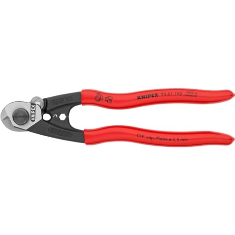 KNIPEX Drahtseilschere geschmiedet mit Kunststoff überzogen 190 mm 95 61 190 SB