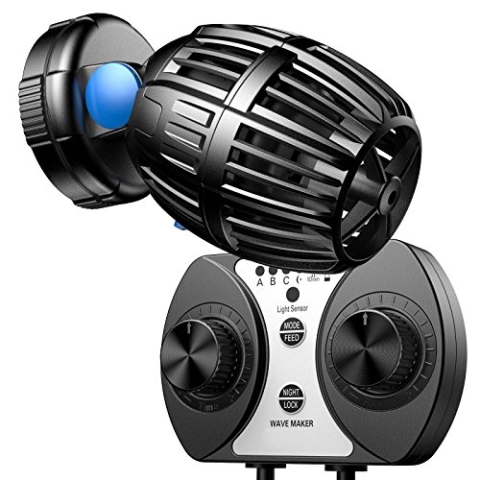SunSun CW-120 Strömungspumpe 700-8000 l/h 20 W Aquarium Pumpe mit einstellbarer Wellenform, Wellenzyklus und Pumpleistung, mit Tag- und Nachmodus