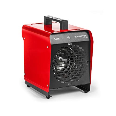 TROTEC Heizlüfter TDS 19 E – Heizleistung 1,5 kW / 3 kW – Bauheizer Luftmenge 320 m³/h – Heizgebläse für Werkstatt, Industrie, Halle, Garage