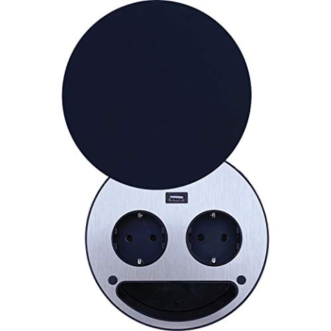 Steckdosenelement Smile Schuko, USB-Charger, schwarz