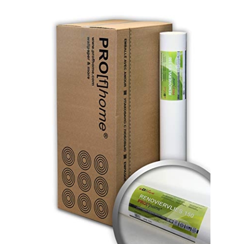 Profhome Renoviervlies 150 g Malervlies Saniervlies Anstrich-Vlies überstreichbare Vliestapete 168,75 qm 1 Kart. 9 Rol. FSC® MIX CREDIT Nr. TSUD-COC-001718-KR