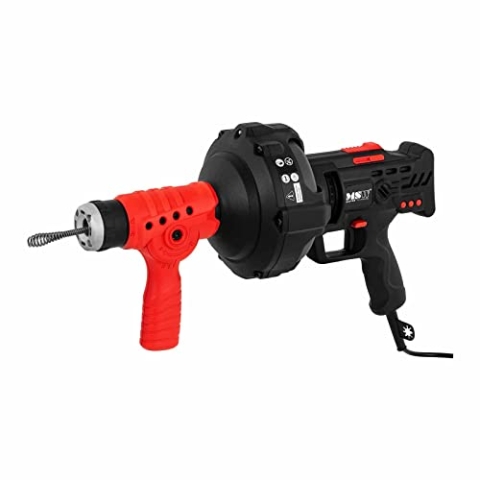 MSW Elektrische Rohrreinigungsspirale 240 W 580 U/min 7,5 m Ø 19 bis 40 mm Ausfuhrgeschwindigkeit 7,6 m/min Sicherheit durch Trommelgehäuse Rohrreinigungsmaschine Rohrreinigungsgerät