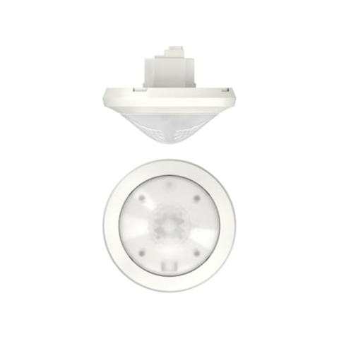 Theben 2080020 theRonda P360-100 M UP WH I Passiv-Infrarot Präsenzmelder I 360° runder Erfassungsbereich 452 m² I Deckenmontage innen I 1 Kanal Licht I PIR