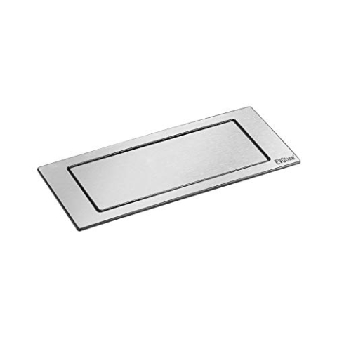 EVOline BackFlip, 2 Stk. Schukosteckdosen, 1 Stk. USB-C-Charger, Edelstahl