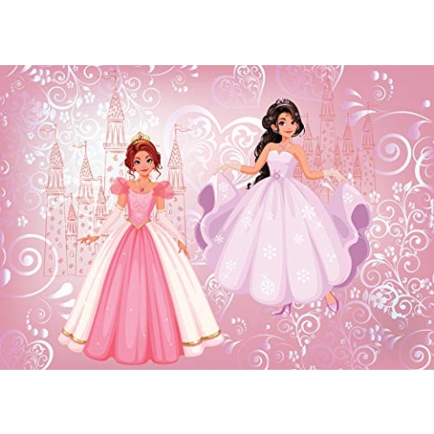 Forwall Fototapete Vlies Tapete Prinzessin Kinderzimmer - Mädchen Moderne Wanddeko Wandtapete für Kinder 12529V8 368cm x 254cm