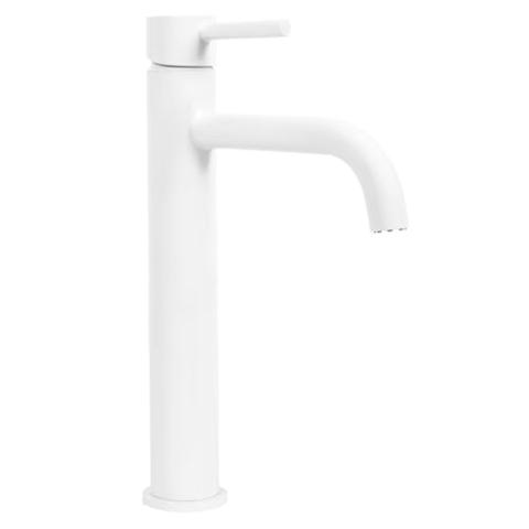 Rea Waschtischarmatur LUNGO WHITE HAUT Wasserhahn Bad Badarmatur aus Messing Armatur für Waschbecken Badezimmer Mischbatterie Waschbecken Einhebel (Weiß)