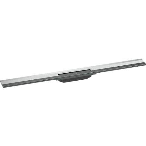 hansgrohe Fertigset Duschrinne RainDrain Flex, Abflussrinne 900mm, Bodenablauf Dusche kürzbar zur Wandmontage, Chrom