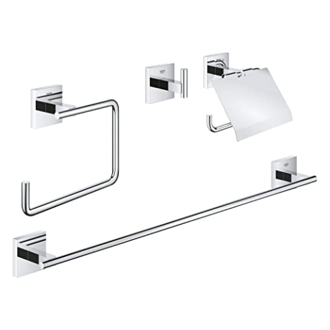 GROHE Start Cube - Bad-Set 4-in-1 (Material: Metall, verdeckte Befestigung), chrom, 41115000