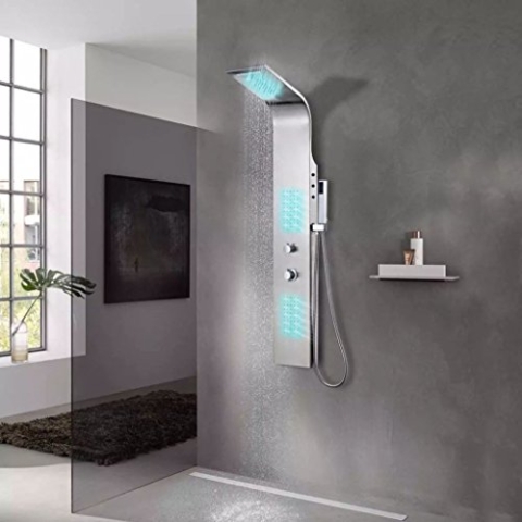 vidaXL Duschpaneel Edelstahl Regendusche Badarmatur Duscharmatur Duschsäule