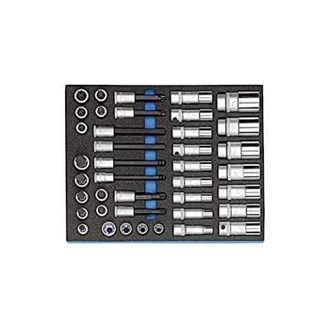 GEDORE Steckschlüssel-Sortiment 1/2' in Check-Tool-Modul, 40-tlg, 1 Stück, 2005 CT2-D 19L