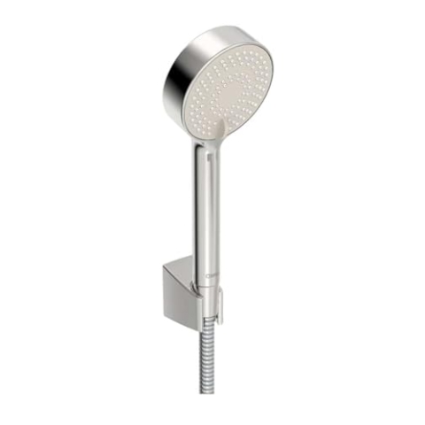Hansa Brause / Brauseset Basicjet (Handbrause + Halter + Brauseschlauch) | für Wannenbatterien, 3 Strahlig, Brausekopf 95 mm, Anti Kalk Technik, Schlauchlänge: 150 cm