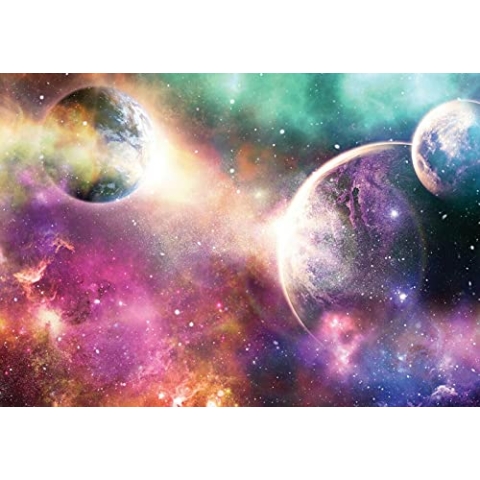 WallArena - Vlies Fototapete Kinderzimmer 460x300 cm Planeten Galaxy Kosmos Universum - Fototapeten Tapeten für Kinder Kindertapete Kinderzimmertapete - Vliestapete Wandtapete Tapete 3D Effekt