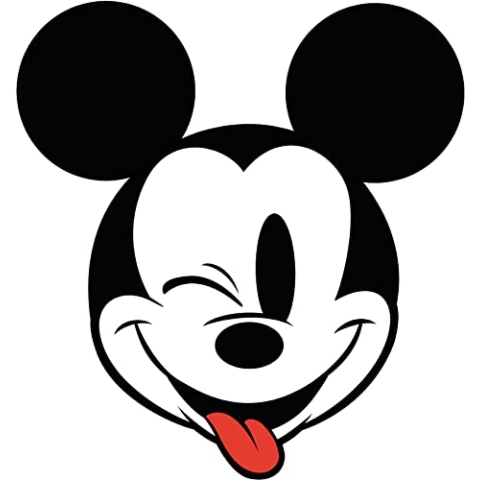 Komar Disney DOT runde und selbstklebende Vlies Fototapete - Mickey Head Optimism - Ø Durchmesser 125 cm - Kinderzimmer, Wandtattoo - DD1-057