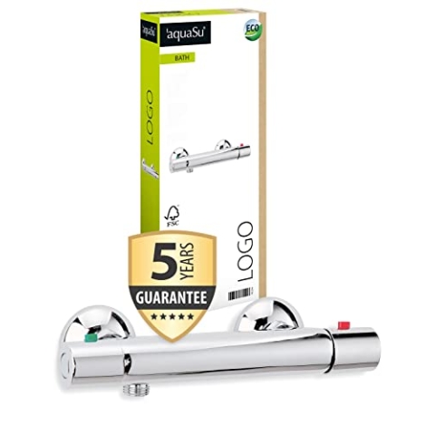 aquaSu® Thermostat Batterie Logo für Brause, 1 Stück, Chrom, 78229 6