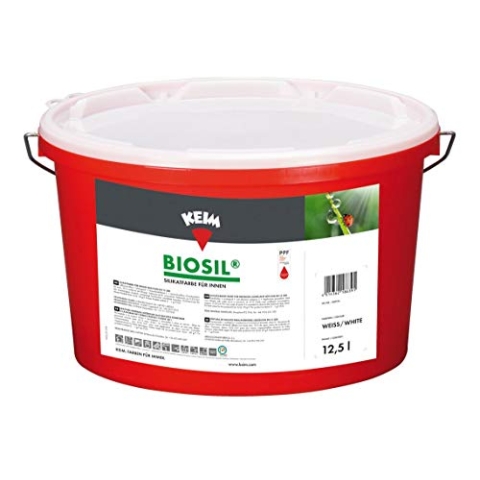 Keim 1250 Biosil Wandfarbe Silikatfarbe innen Innensilikat-Farbe 12,5 Liter, Weiß, 12.5 l (1er Pack)