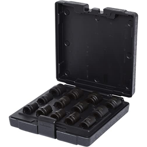 KS Tools 515.0900 1/2" 12-kant-Kraft-Stecknuss-Satz, kurz, 13-tlg.