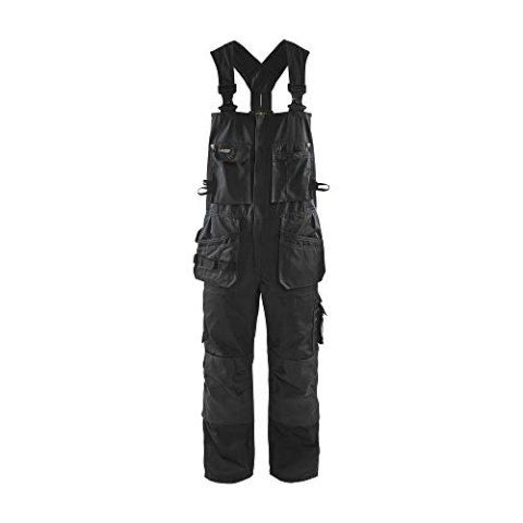 BLÅKLÄDER Latzhose Multifunktion Schwarz C52, Arbeitskleidung für Erwachsene Männer, Unisex, L, 46, Schwarz