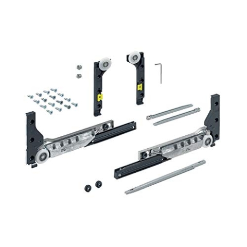 HETTICH 9156338 Slide Line M Schiebetürbeschlag gedämpft (Türdämpfer), Komplettset für 1 Schiebetüre, Tragkraft 30kg, Silber