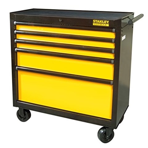 Stanley FatMax Werkstattwagen/Werkzeugwagen, Transmodul System, mit 5 Schubladen, Zentralverriegelung, bis 635kg Gesamtbelastbarkeit, Schubladendämpfer, Gummimatten in den Schubladen, FMHT0-74027
