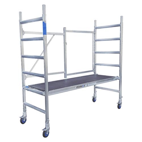 Alumexx FS 75 Klappgerüst, Alu Gerüst, Gerüst klein, Rollgerüst, Fahrgerüst, Zimmerfahrgerüst, 3,0 m Arbeitshöhe, Plattform ohne Luke, EN 1004 / Klasse 3 / TÜV