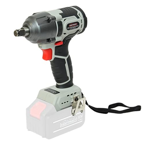 Dino KRAFTPAKET 18V-400Nm Bürstenloser Akku Schlagschrauber 1/2 Zoll Vierkant-Aufnahme mit 3-stufigem Drehkraft-Begrenzer/3-Gang (400Nm/300Nm/200Nm) und LED-Leuchte, Motor bürstenlos (Brushless)