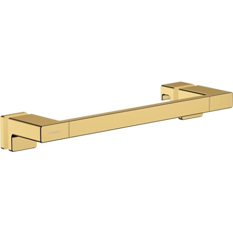 hansgrohe AddStoris - Duschtürgriff, Haltegriff Dusche, Handtuchhalter, Badetuchhalter, verdeckte Befestigung, Badezimmer Zubehör, Polished Gold Optic, 41759990