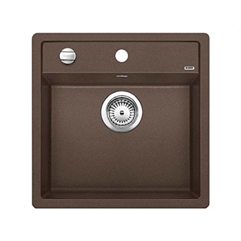 BLANCO DALAGO 5-F | Granitspüle aus SILGRANIT cafe | Einbauart: Flächenbündig | für 50 cm breite Unterschränke | Großes Beckenvolumen für optimale Nutzung | Reinigungsfreundliche Öberfläche