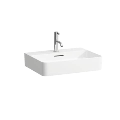 LAUFEN VAL Waschtisch, unterbaufähig, ohne Hahnloch, mit Überlauf, 550x420mm, H810282A001091, Farbe: Weiß mit LCC Active