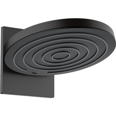 hansgrohe wassersparende Kopfbrause Pulsify S, Sparduschkopf (EcoSmart), Brausekopf 260mm, Duschkopf mit Wandanschluss, Regendusche mit 2 Strahlarten, Mattschwarz