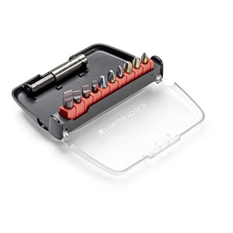 PB Swiss Tools Bit Satz Schlitz Kreuzschlitz Pozidriv PB C6 986 | 100% Swiss Made | Bit Set mit 10 magnetischen Precision Bits für Standard-Anwendungen in Industrie und Handwerk