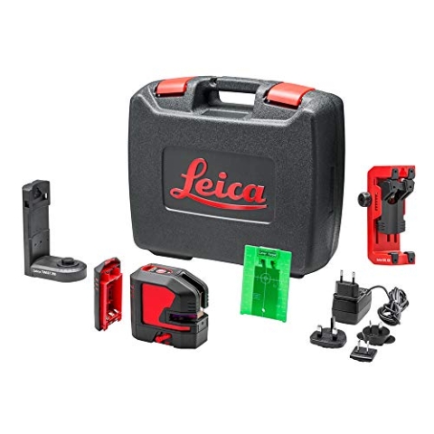 Leica Lino L2G – Kreuzlinienlaser mit Li-Ion Akku, Ladegerät, innovativem magnetischen Adapter und Wandhalterung im Koffer (grüner Laser, Arbeitsbereich: 35 m)